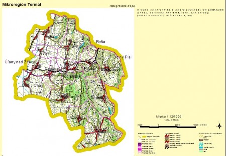 Účelové mapy: mapa mikroregiónu, letecká mapa obce...